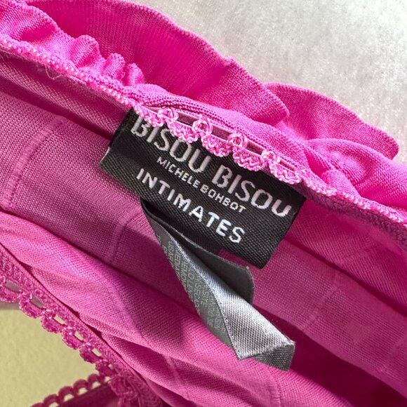 Bisou Bisou Vtg Y2K 2000s Pink Ruffle Lingerie Slip - Picture 5 of 5